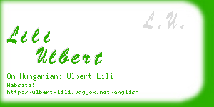lili ulbert business card